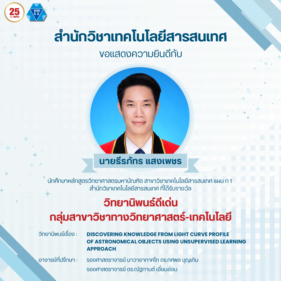 ขอแสดงความยินดีกับนักศึกษา IT ที่ได้รับรางวัล 